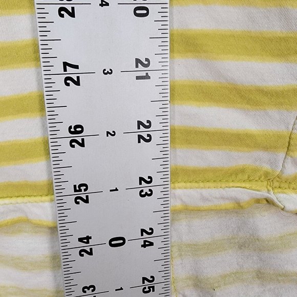 BCBGMaxazria Chartreuse Striped Knit Hi Low Casual Comfy Tunic Blouse Top - Picture 7 of 12